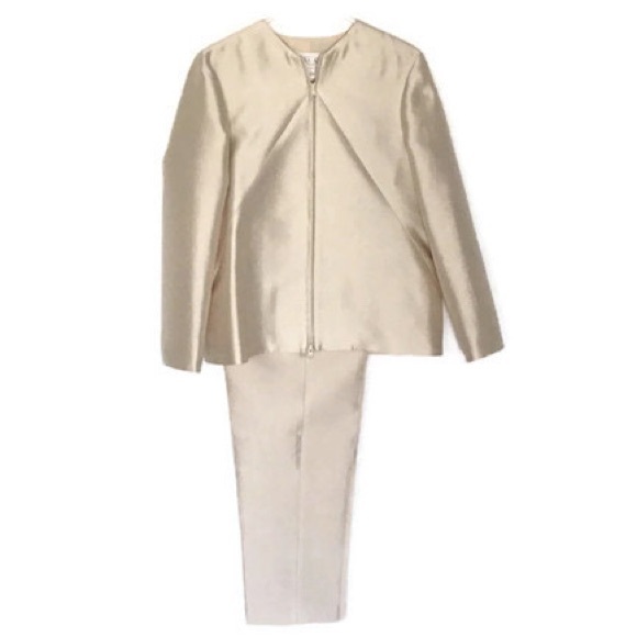 Oscar de la Renta Jackets & Blazers - Oscar De La Renta Wool Silk Blend Pantsuit Sz10-12